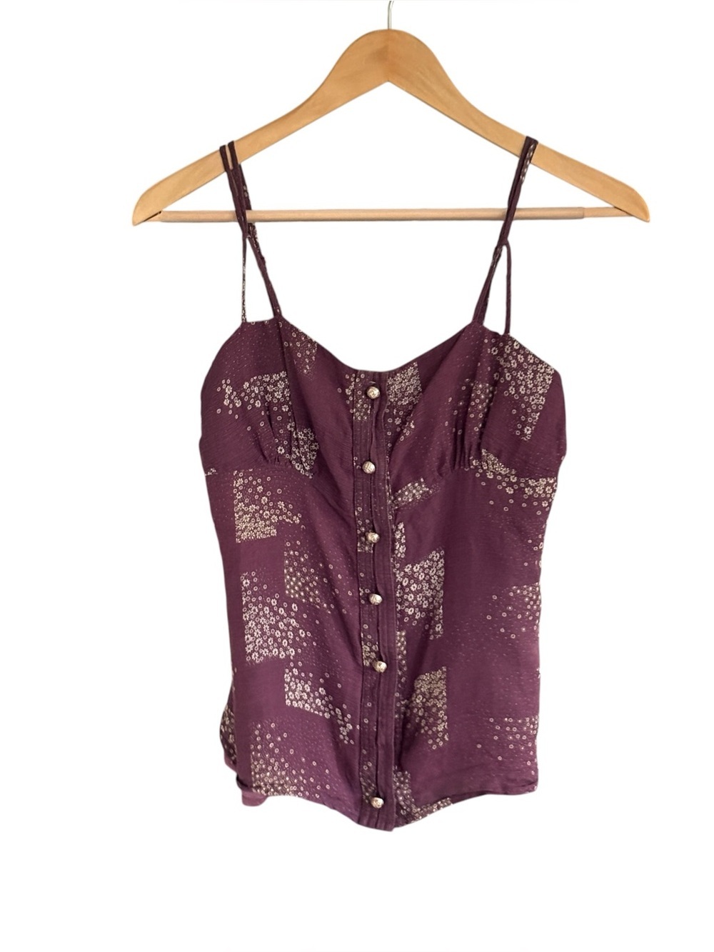 Anthropologie Trovata Womens Silk Camisole Blouse Plum Size XS